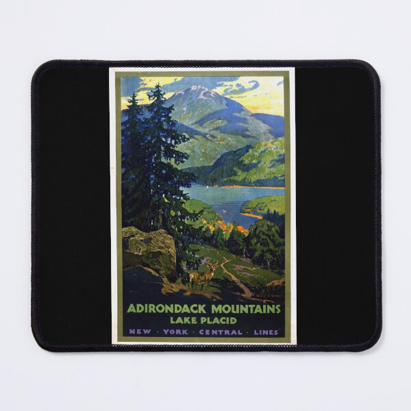 Item preview, Vintage Travel Poster | Adirondack Mountains & Lake Placid Art | Walter L. Greene | New York Central Lines | Railroad Decor designed and sold by artofuniverse.