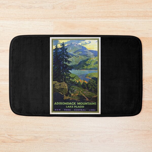 Item preview, Vintage Travel Poster | Adirondack Mountains & Lake Placid Art | Walter L. Greene | New York Central Lines | Railroad Decor designed and sold by artofuniverse.