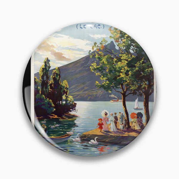 Item preview, Vintage Art Deco Travel Poster | Aix-les-Bains by Lake Bourget | Early 20th Century France | Elegant Belle Époque Style designed and sold by artofuniverse.
