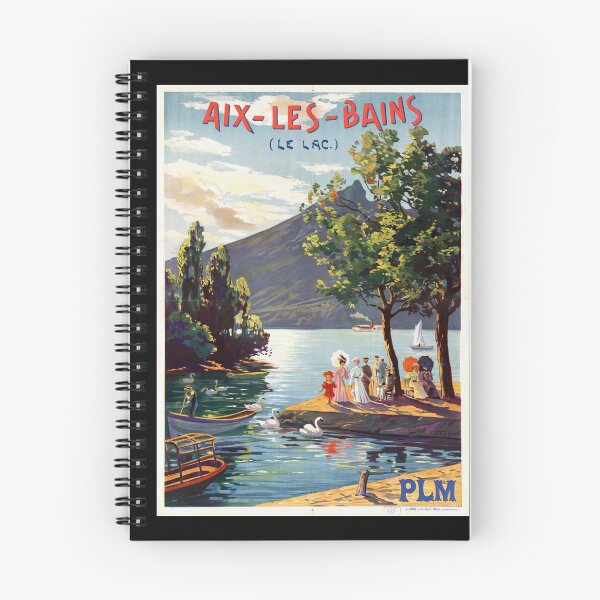 Item preview, Vintage Art Deco Travel Poster | Aix-les-Bains by Lake Bourget | Early 20th Century France | Elegant Belle Époque Style designed and sold by artofuniverse.