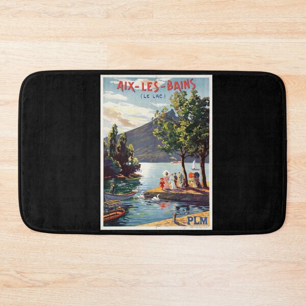 Item preview, Vintage Art Deco Travel Poster | Aix-les-Bains by Lake Bourget | Early 20th Century France | Elegant Belle Époque Style designed and sold by artofuniverse.