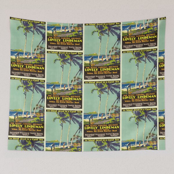 Item preview, Vintage Lindeman Island Travel Poster | Mid-Century Whitsunday Art | Tropical Paradise Decor | Great Barrier Reef Adventure Print designed and sold by artofuniverse.