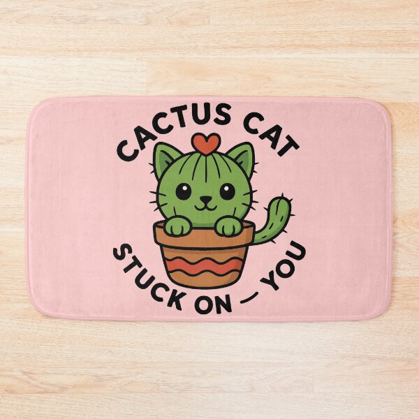Item preview, Cactus Cat Stuck On You Kawaii Pun designed and sold by graphicnew.