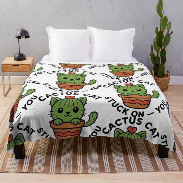 Item preview, Cactus Cat Stuck On You Kawaii Pun designed and sold by graphicnew.