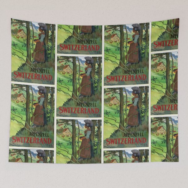 Item preview, Vintage Appenzell Travel Poster | Art Nouveau Style | Swiss Tourism Art | Mid-20th Century Print | Cultural Heritage Decor designed and sold by artofuniverse.