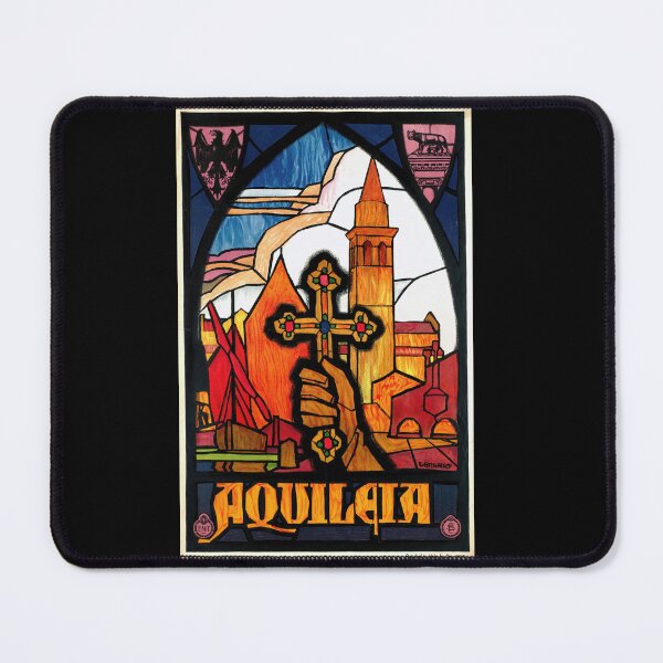 Item preview, Vibrant Aquileia Travel Poster | Adolfo Lehnert Art | Stained Glass Style | Basilica & Roman Heritage | Art Nouveau Design designed and sold by artofuniverse.