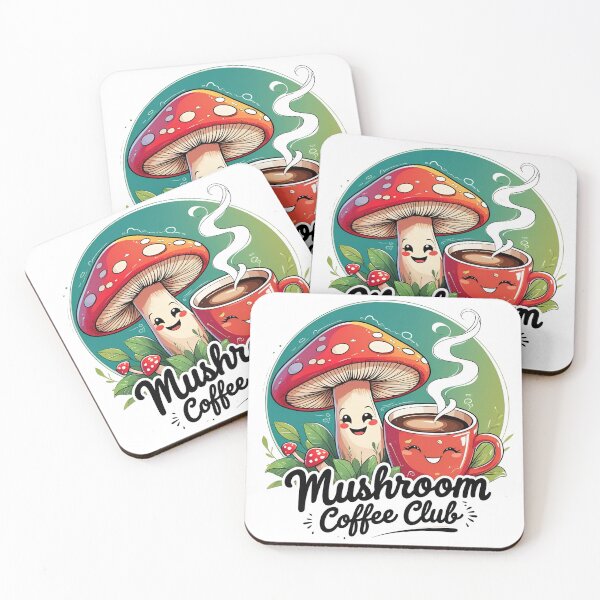 Item preview, Mushroom Coffee Club – Minimal Coffee Art designed and sold by ASKprints.