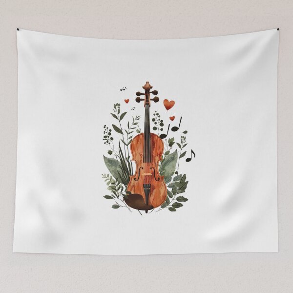 Item preview, Violin Nature Symphony – Botanical Music Art designed and sold by ArtPompon.
