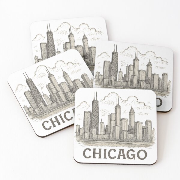Artikelvorschau, Skyline Chicago Skizze entworfen und verkauft von AndrewWorld.