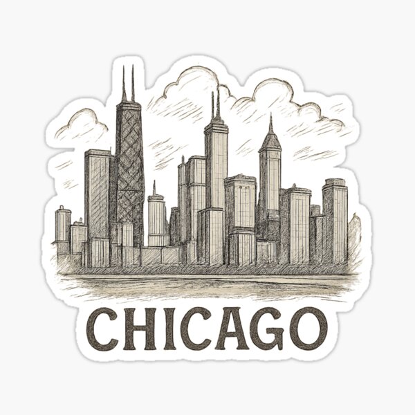 Item preview, Skyline Chicago sketch designed and sold by AndrewWorld.