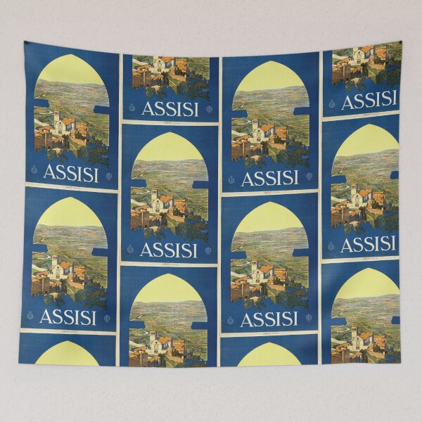 Item preview, Vintage Assisi Travel Poster | Art Deco Style by Vittorio Grassi | Italian Scenic Landscape | Early 20th Century Wall Art designed and sold by artofuniverse.