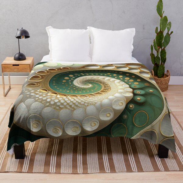 Item preview, Green White and Gold Abstract 4 designed and sold by Vicky Brago-Mitchell®.