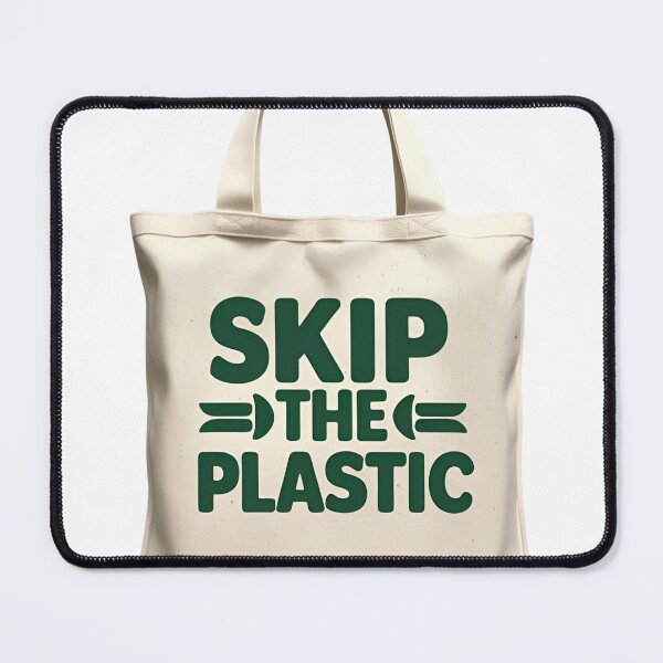 Item preview, Skip The Plastic – Eco Bag Message designed and sold by ASKprints.