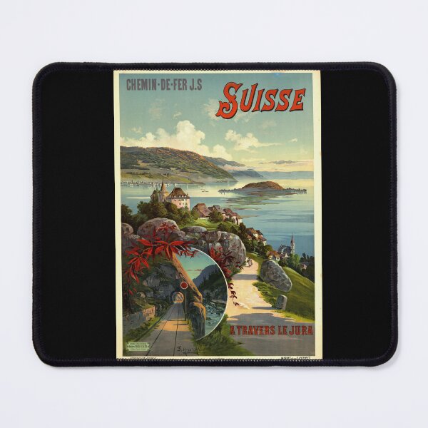 Item preview, Vintage Swiss Travel Poster | Jura-Simplon Railway Art | Romanticized Swiss Landscape | Art Nouveau Poster | Scenic Switzerland designed and sold by artofuniverse.