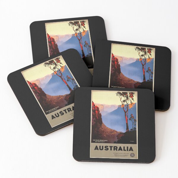 Item preview, Vintage Blue Mountains Travel Poster | Mid-20th Century Art | Australia Scenic Print | Retro Wall Decor | Eucalyptus Forest Landscape designed and sold by artofuniverse.