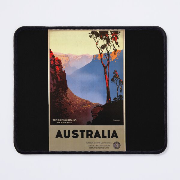Item preview, Vintage Blue Mountains Travel Poster | Mid-20th Century Art | Australia Scenic Print | Retro Wall Decor | Eucalyptus Forest Landscape designed and sold by artofuniverse.