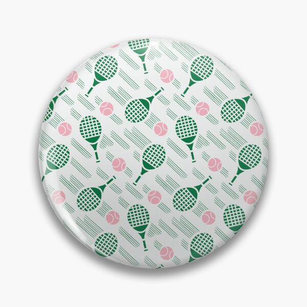 Artikelvorschau, Dynamisches, sportliches Tennisschläger- und Ballmuster mit abstrakten Linien in Grün und Pink entworfen und verkauft von EliveraDesigns.