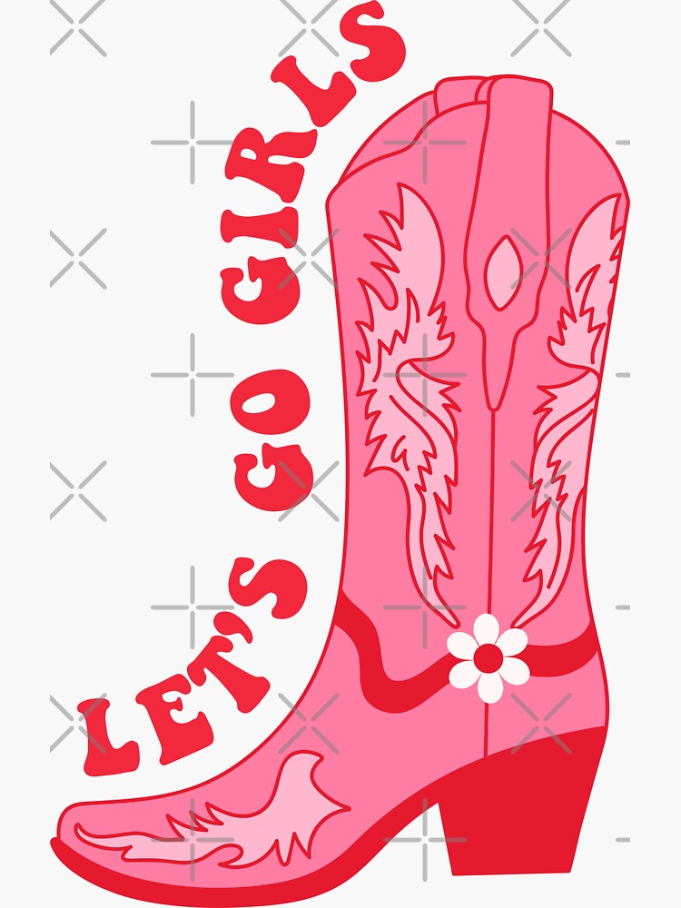 Lets go Vintage cowgirl Sticker for Sale by CoCoArt