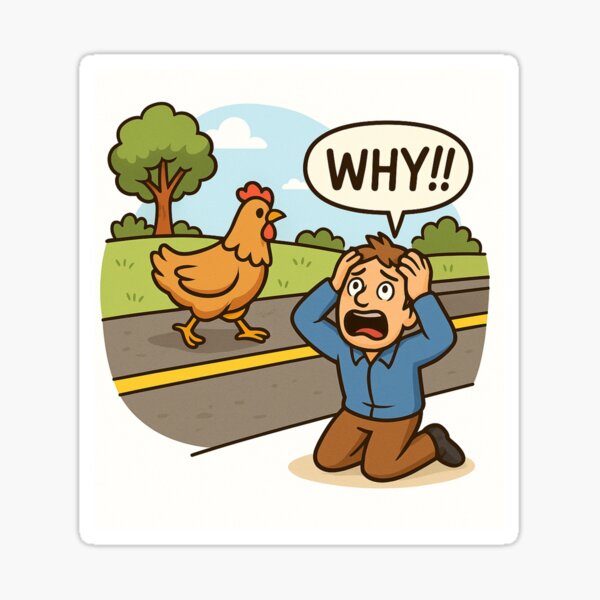 Item preview, Why Did the Chicken Cross the Road? – Existential Edition designed and sold by ViralByDesign.