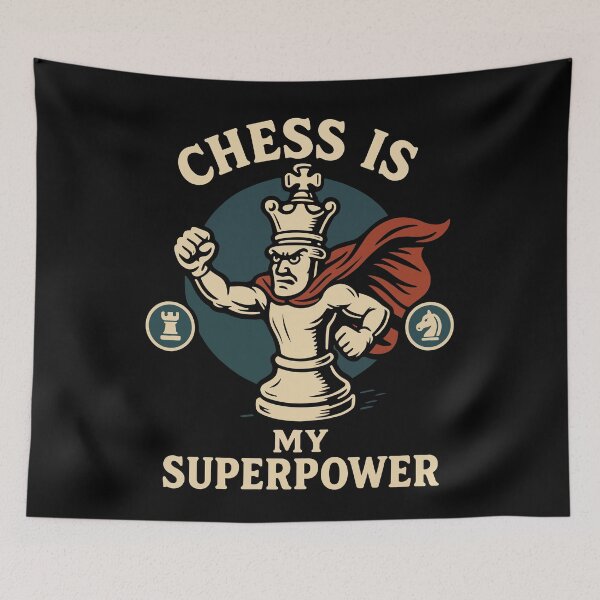Item preview, Chess Is My Superpower Funny Chess Player Board designed and sold by LuminOrb.