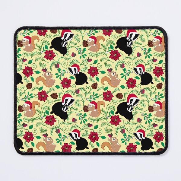 Item preview, Christmas woodland animals on yellow designed and sold by QuirkyCraftz.