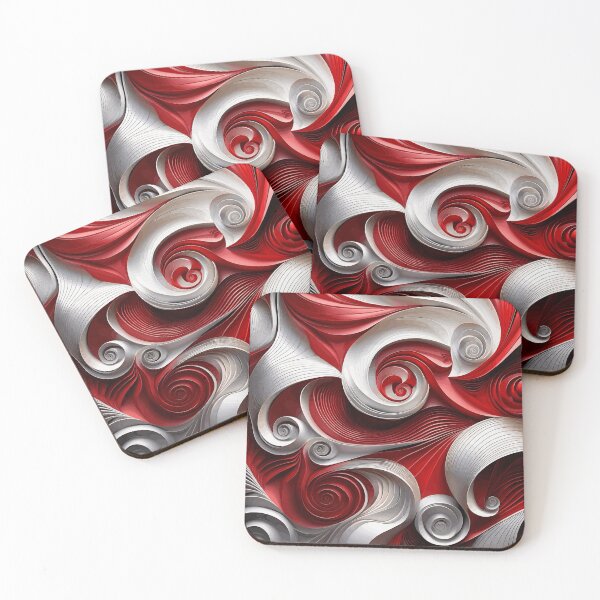 Item preview, Red and White Abstract 2 designed and sold by Vicky Brago-Mitchell®.