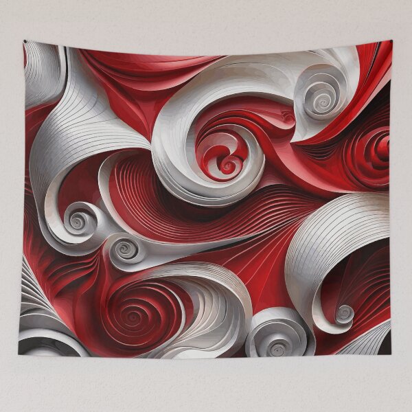 Item preview, Red and White Abstract 2 designed and sold by Vicky Brago-Mitchell®.
