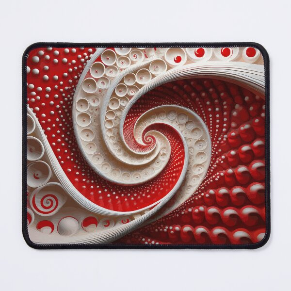 Item preview, Red and White Fibonacci Abstract Art 4 designed and sold by Vicky Brago-Mitchell®.