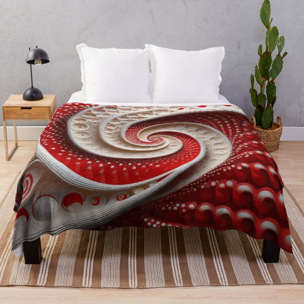 Item preview, Red and White Fibonacci Abstract Art 4 designed and sold by Vicky Brago-Mitchell®.