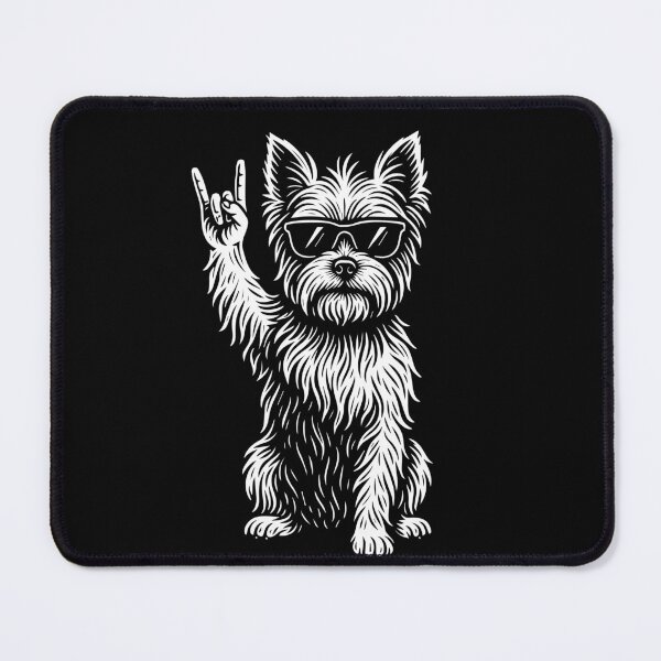 Item preview, Rock Music Funny Heavy Metal Yorkshire Terrier Dog designed and sold by LuminOrb.