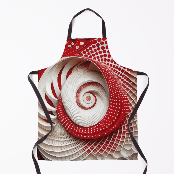 Artikelvorschau, Abstrakte Fibonacci-Kunst in Rot und Weiß 5 entworfen und verkauft von Vicky Brago-Mitchell®.