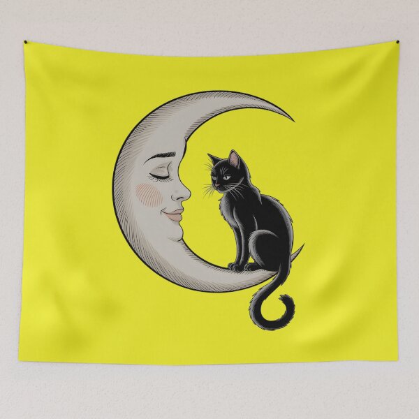 Item preview, Silent Complicity between Cat and Moon designed and sold by Trazzo7.