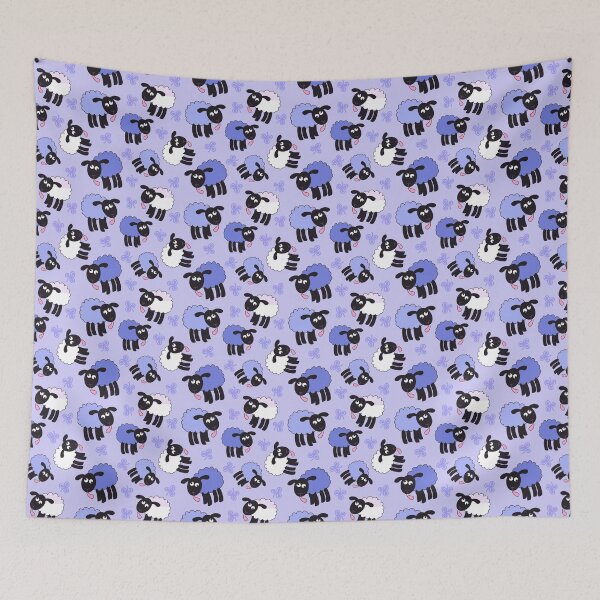 Item preview, Wonky purple sheep on lilac designed and sold by QuirkyCraftz.