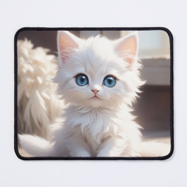 Item preview, Pintura digital de un gatito blanco designed and sold by DekorinKu.