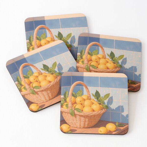 Item preview, woven basket with lemons designed and sold by Mauswohn.