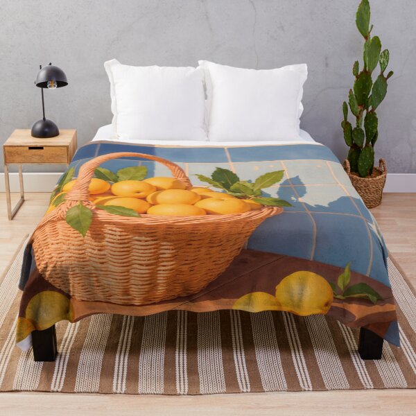 Item preview, woven basket with lemons designed and sold by Mauswohn.