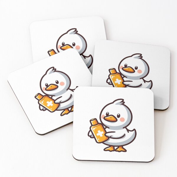 Item preview, Cute Cartoon Duck Applying Sunscreen– Sun Safety Animal Art designed and sold by Confuzz1ed.