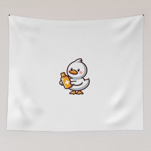 Item preview, Cute Cartoon Duck Applying Sunscreen– Sun Safety Animal Art designed and sold by Confuzz1ed.