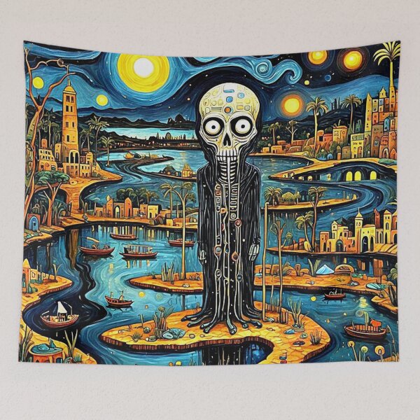 Item preview, Death overlooking the landscape designed and sold by George Hutton Hunter.