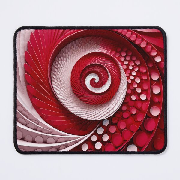 Item preview, Abstract Spiral Red and White Fibonacci Art 91 designed and sold by Vicky Brago-Mitchell®.