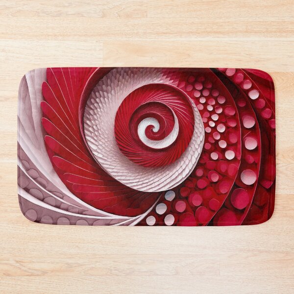 Item preview, Abstract Spiral  Red and White Fibonacci Art 91 designed and sold by Vicky Brago-Mitchell®.