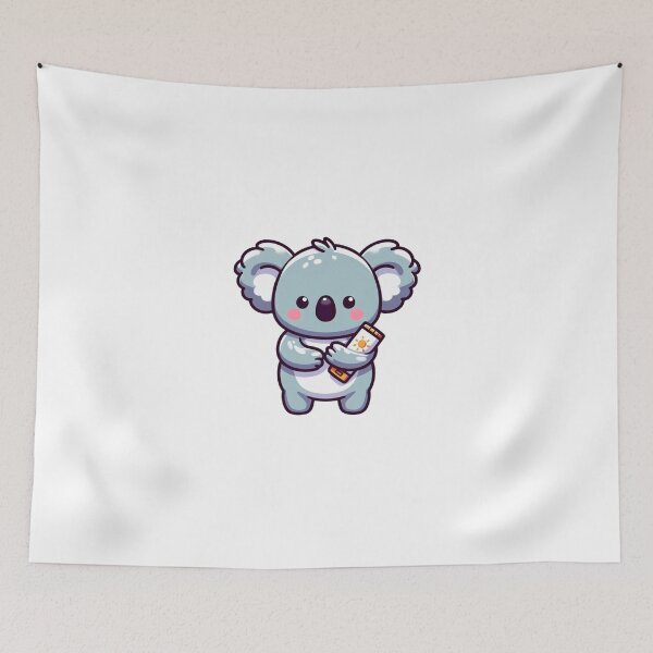 Item preview, Cute Cartoon Koala Applying Sunscreen on Arms – Summer Animal Sticker designed and sold by Confuzz1ed.