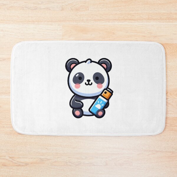 Item preview, Smiling Cartoon Panda Holding Sunscreen Bottle – Cute Summer Animal Illustration designed and sold by Confuzz1ed.