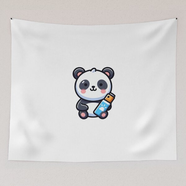 Item preview, Smiling Cartoon Panda Holding Sunscreen Bottle – Cute Summer Animal Illustration designed and sold by Confuzz1ed.