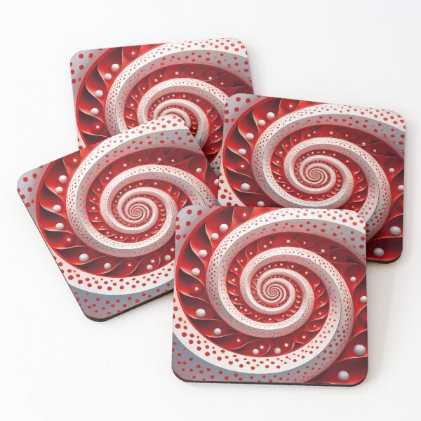 Item preview, Abstract Spiral  Red and White Fibonacci Art 98 designed and sold by Vicky Brago-Mitchell®.