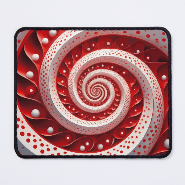Item preview, Abstract Spiral Red and White Fibonacci Art 98 designed and sold by Vicky Brago-Mitchell®.