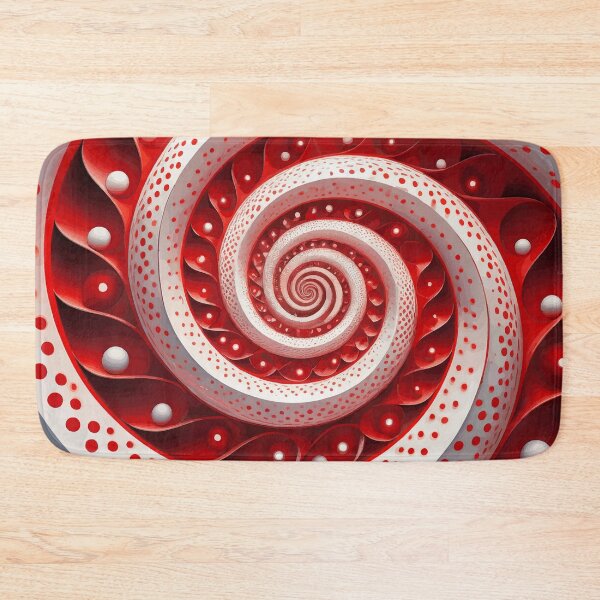 Item preview, Abstract Spiral  Red and White Fibonacci Art 98 designed and sold by Vicky Brago-Mitchell®.