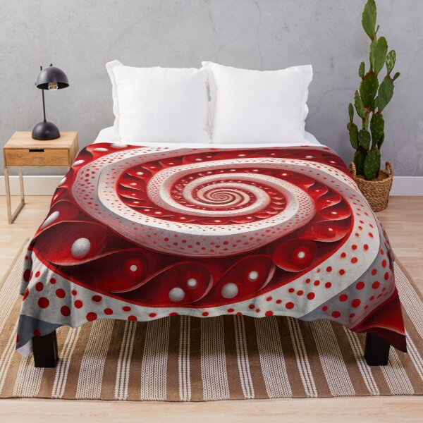 Item preview, Abstract Spiral Red and White Fibonacci Art 98 designed and sold by Vicky Brago-Mitchell®.