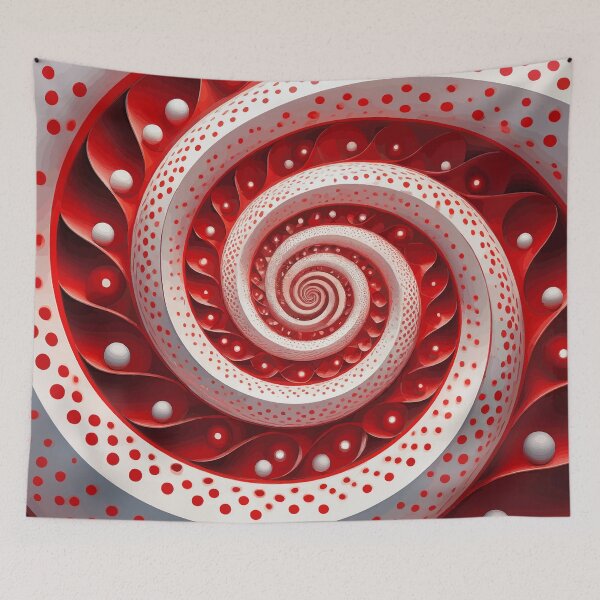 Item preview, Abstract Spiral  Red and White Fibonacci Art 98 designed and sold by Vicky Brago-Mitchell®.