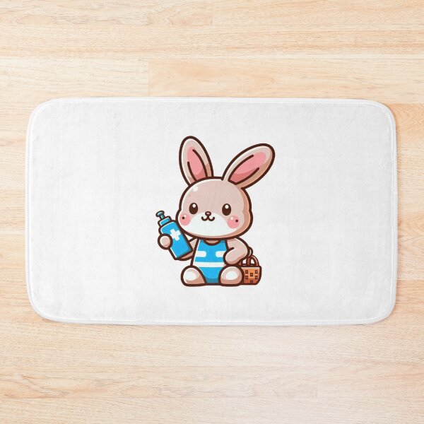 Item preview, Cute Cartoon Rabbit Applying Sunscreen – Summer Animal Art designed and sold by Confuzz1ed.